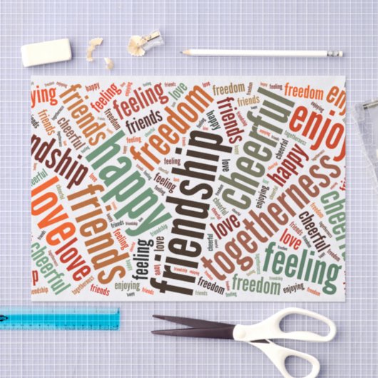 Ontwerp met positieve woorden tissuepapier (Craft)