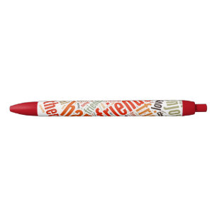 Ontwerp met positieve woorden zwarte inkt pen