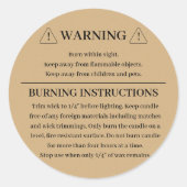 Ontwerp met productwaarschuwing Kaarsen Ronde Sticker (Voorkant)