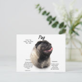 Ontwerp met puggeschiedenis briefkaart (Staand voorkant)