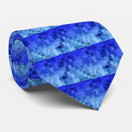 Ontwerp met puzzelstukjes stropdas (Opgerold)