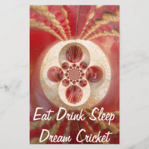 Ontwerp met rode cricketballen briefpapier