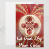 Ontwerp met rode cricketballen briefpapier (Voorkant / Achterkant)