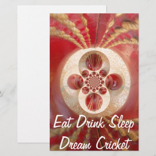 Ontwerp met rode cricketballen briefpapier (Voorkant / Achterkant)