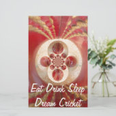 Ontwerp met rode cricketballen briefpapier (Staand voorkant)