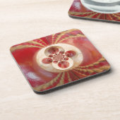 Ontwerp met rode cricketballen drankjes onderzetter (Linkerzijde)