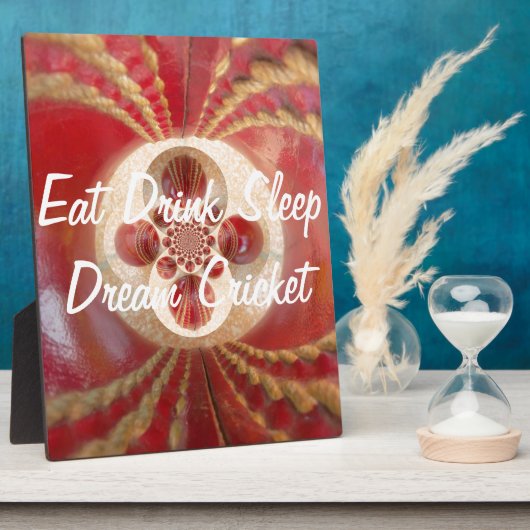 Ontwerp met rode cricketballen fotoplaat (Zijkant)