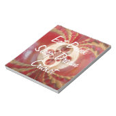 Ontwerp met rode cricketballen notitieblok (Linkerzijde)