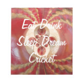 Ontwerp met rode cricketballen notitieblok (Voorkant)
