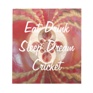 Ontwerp met rode cricketballen notitieblok