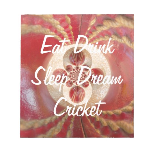 Ontwerp met rode cricketballen notitieblok (Voorkant)