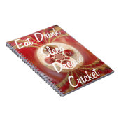 Ontwerp met rode cricketballen notitieboek (Rechterzijde)