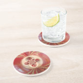 Ontwerp met rode cricketballen zandsteen onderzetter (Zijkant)