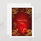 Ontwerp met rode en gouden liefde kaart (Voorkant / Achterkant)
