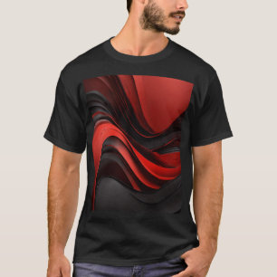 Ontwerp met rode en zwarte golven t-shirt