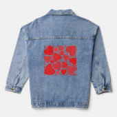 Ontwerp met rode harten denim jacket (Achterkant)