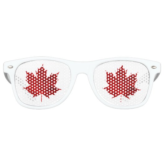 Ontwerp met rode Maple Leaf Retro Zonnebril (Voorkant)