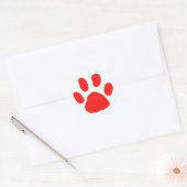 Ontwerp met rode pawprint (paw print) ronde sticker (Envelop)