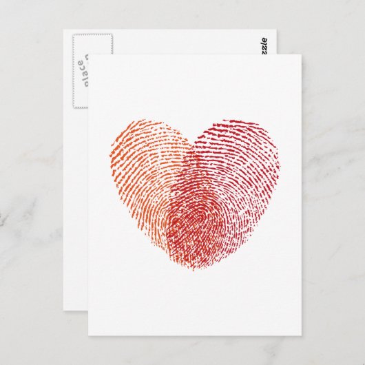 Ontwerp met rode vingerafdruklezer briefkaart (Voorkant / Achterkant)