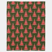 Ontwerp met rood groen kerstboompatroon fleece deken (Voorkant)