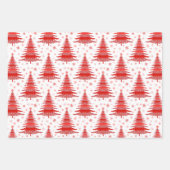 Ontwerp met rood groen kerstboompatroon inpakpapier vel (Voorkant 3)