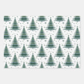 Ontwerp met rood groen kerstboompatroon inpakpapier vel (Voorkant 2)