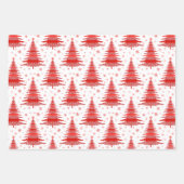 Ontwerp met rood groen kerstboompatroon inpakpapier vel (Voorkant 3)