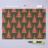 Ontwerp met rood groen kerstboompatroon tissuepapier (Craft)