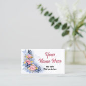 Ontwerp met roze rozen visitekaartje (Staand voorkant)