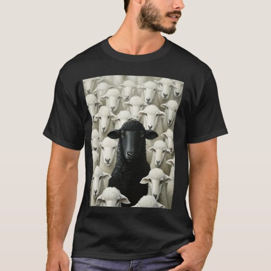 Ontwerp Met Schapen Op T-shirt (Voorkant)