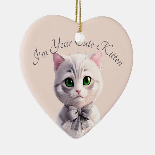 Ontwerp met schattig grijs kitten keramisch ornament (Rechts)
