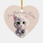 Ontwerp met schattig grijs kitten keramisch ornament (Voorkant)