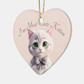 Ontwerp met schattig grijs kitten keramisch ornament (Links)
