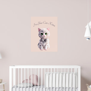 Ontwerp met schattig grijs kitten poster