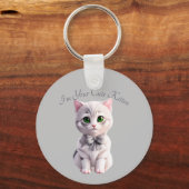 Ontwerp met schattig grijs kitten sleutelhanger (Voorkant)