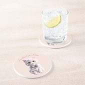 Ontwerp met schattig grijs kitten zandsteen onderzetter (Zijkant)