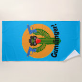 Ontwerp met schutter en cactus - badhanddoek (Voorkant)