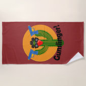 Ontwerp met schutter en cactus - badhanddoek (Voorkant)