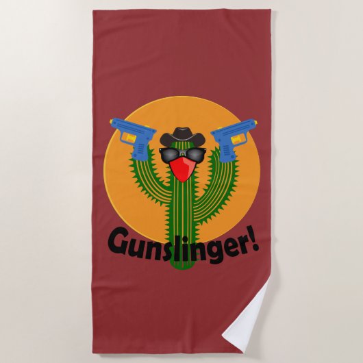 Ontwerp met schutter en cactus - badhanddoek (Voorkant)