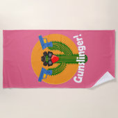 Ontwerp met schutter en cactus - badhanddoek (Voorkant)