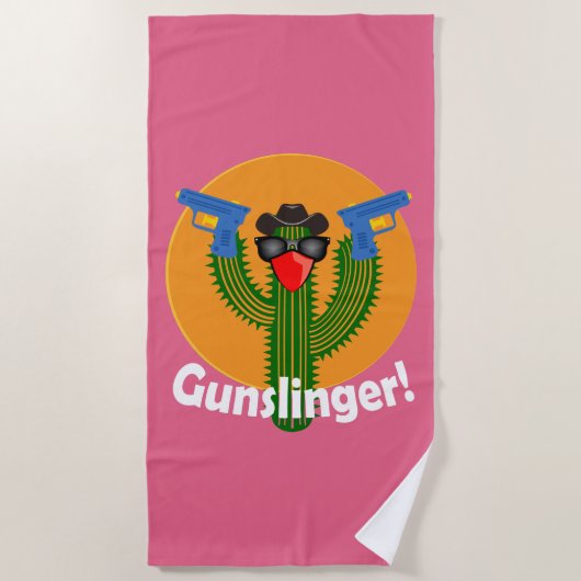 Ontwerp met schutter en cactus - badhanddoek (Voorkant)