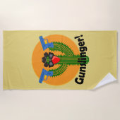 Ontwerp met schutter en cactus - badhanddoek (Voorkant)