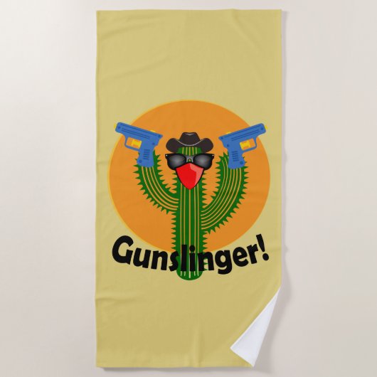 Ontwerp met schutter en cactus - badhanddoek (Voorkant)