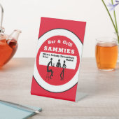 Ontwerp met staaf- en grilrode staaf reclamebord met voetstuk (Insitu)