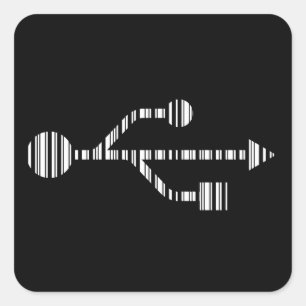 Ontwerp met streepjescode voor USB-LOGO BAR-code Vierkante Sticker