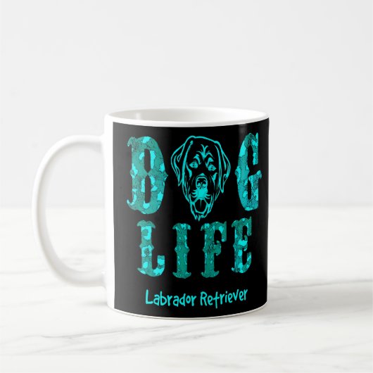 Ontwerp met Turqouise Labrador Retriever Lab Koffiemok (Links)