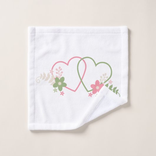 Ontwerp met twee harten bad handdoek (Wasdoekje)