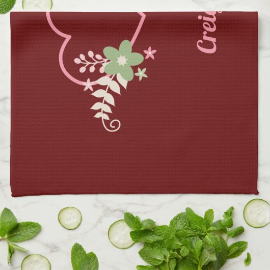 Ontwerp met twee harten  theedoek (Gevouwen)