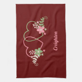 Ontwerp met twee harten theedoek (Verticaal)