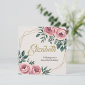 Ontwerp met waterverf en gouden accenten feestdagenkaart (Staand voorkant)